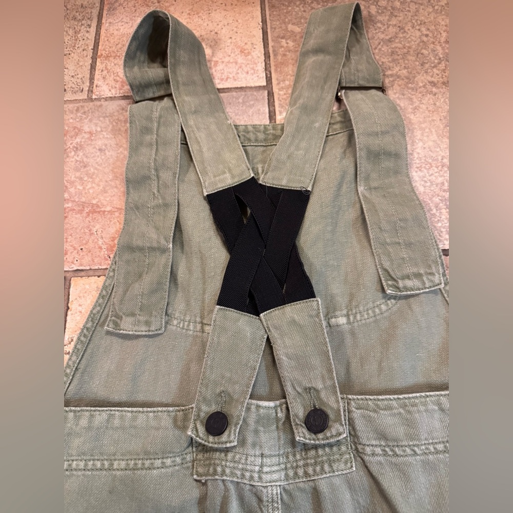 SR vs. Sandrine Rose x Free People Army Green Overalls Women’s Size Small - Picture 6 of 10